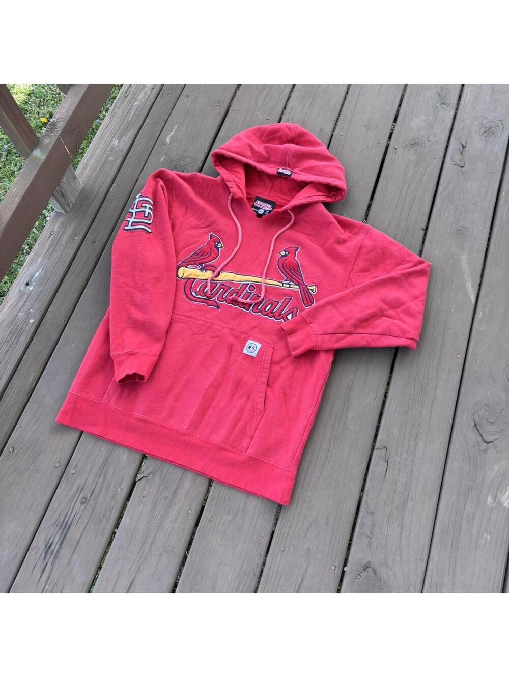 St. Louis Cardinals Hoodie Stitches MLB Red Pullover Logo Men’s Medium 20x26
